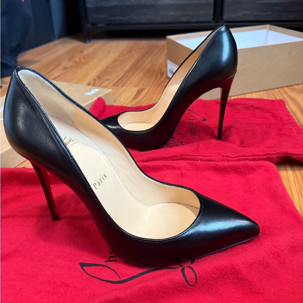 Elegant Black Leather Stilettos